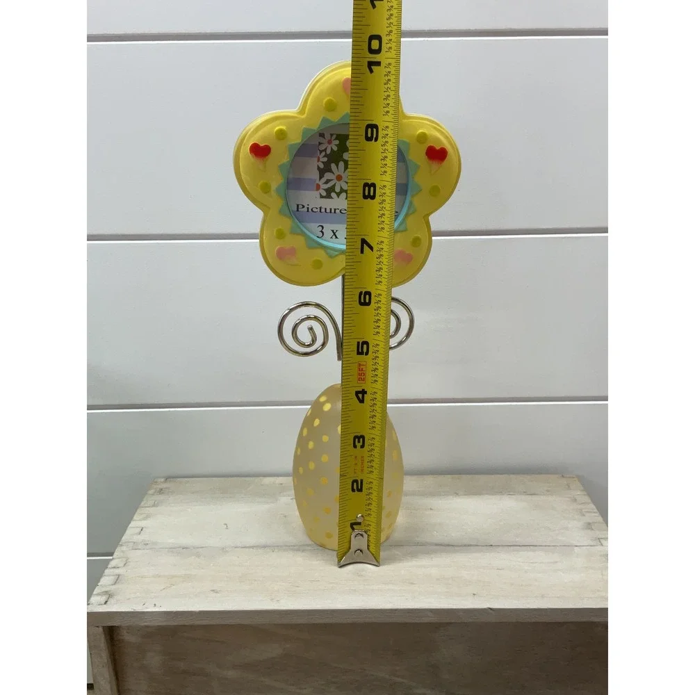 Yellow Flower Picture Frame 3x3 Polka Dot Egg Base Kidcore Y2K Desk Decor 10in